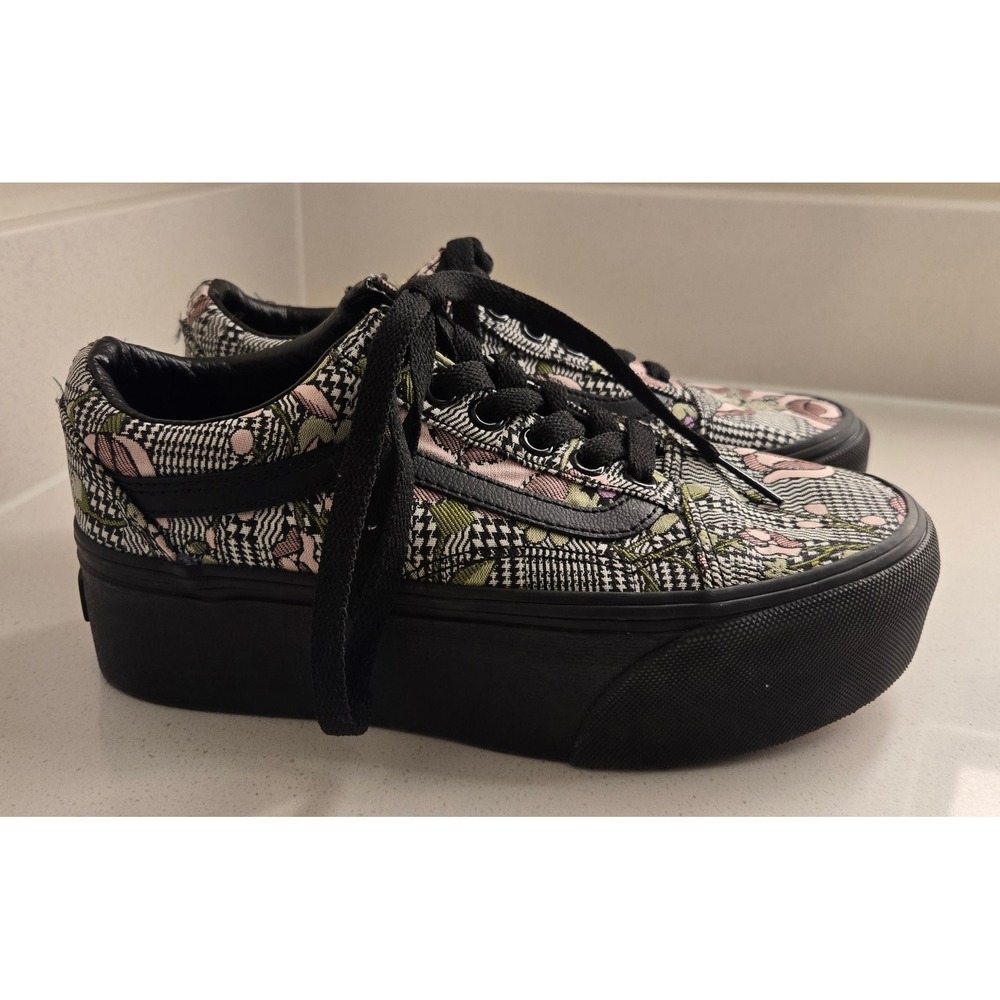 Vans Old Skool Platform Floral Houndstooth Women's‎ Shoe Size 5 Men's Size 3.5 - Picture 3 of 9